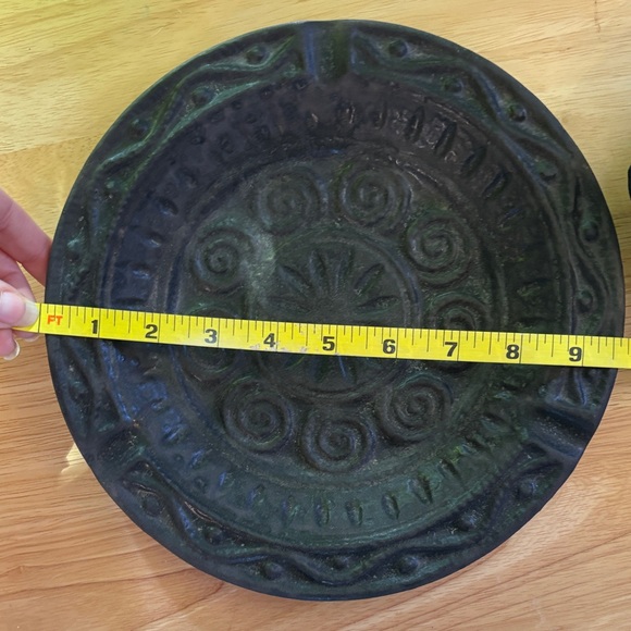 Vintage 1971 Signed "Dove" Brutalist Pottery Set - Ashtray & Footed Trinket Dish - Picture 2 of 10